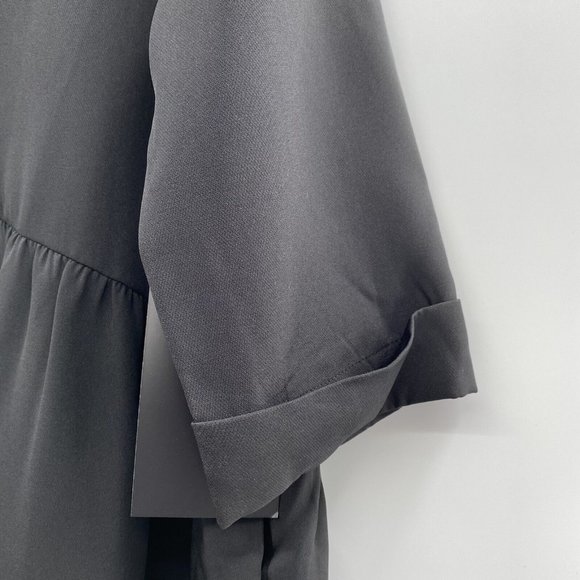 Tuckernuck Women's Black Stretch Crepe Royal Shirt Dress Mini Half Sleeve sz XXL - Picture 3 of 7